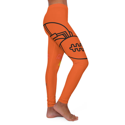 Women's Spandex Leggings: Football Orange