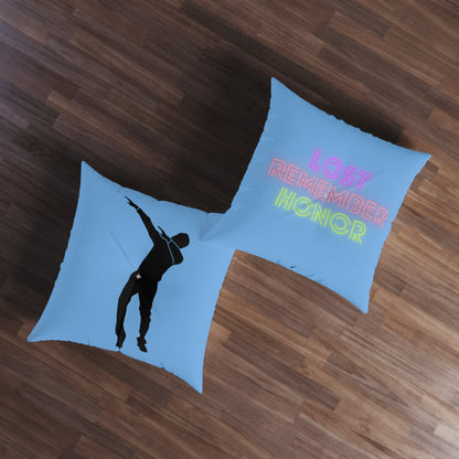 Tufted Floor Pillow, Square: Dance Lite Blue