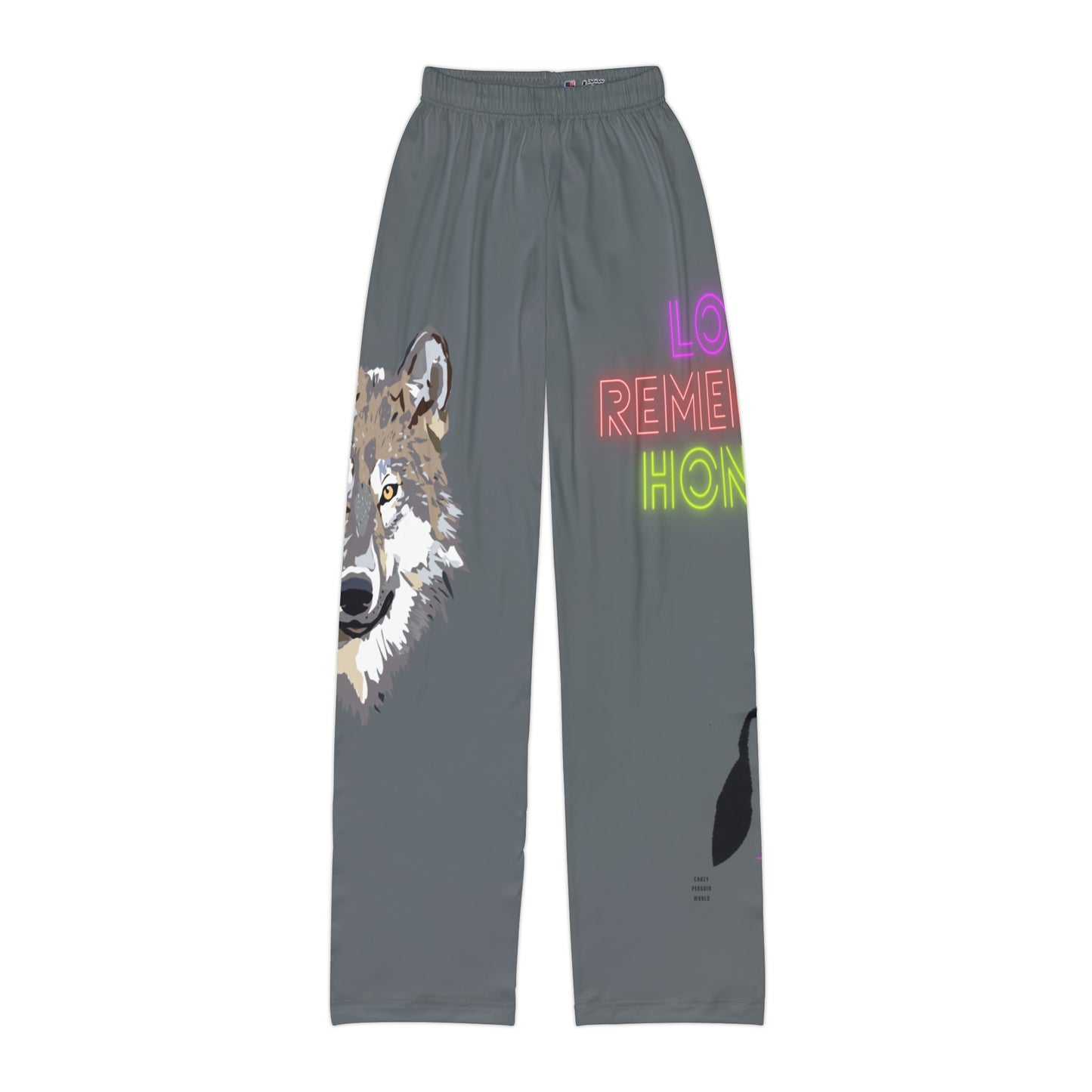 Kids Pajama Pants: Wolves Dark Grey