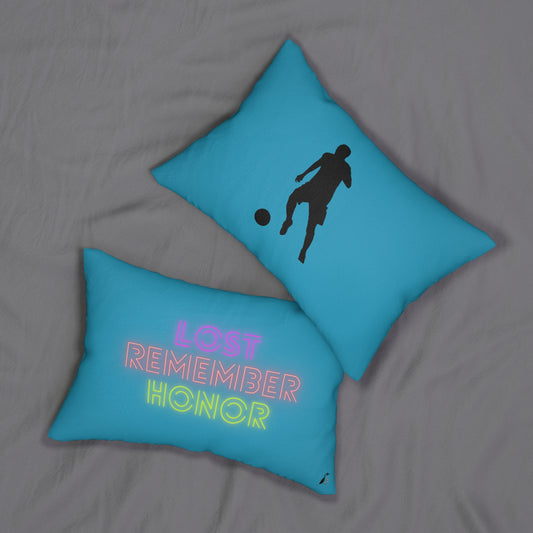 Spun Polyester Lumbar Pillow: Soccer Turquoise