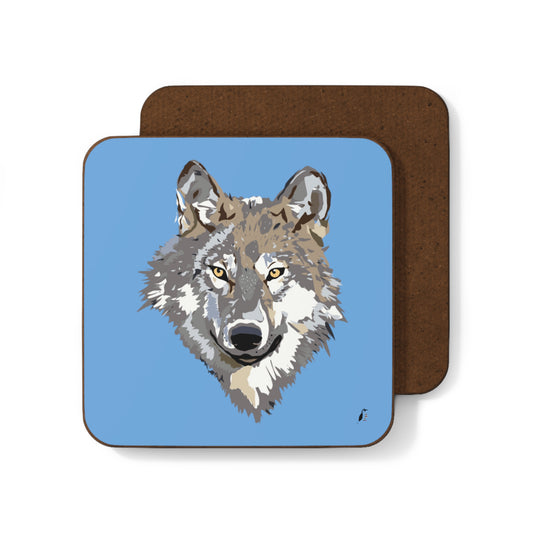 Hardboard Back Coaster: Wolves Lite Blue