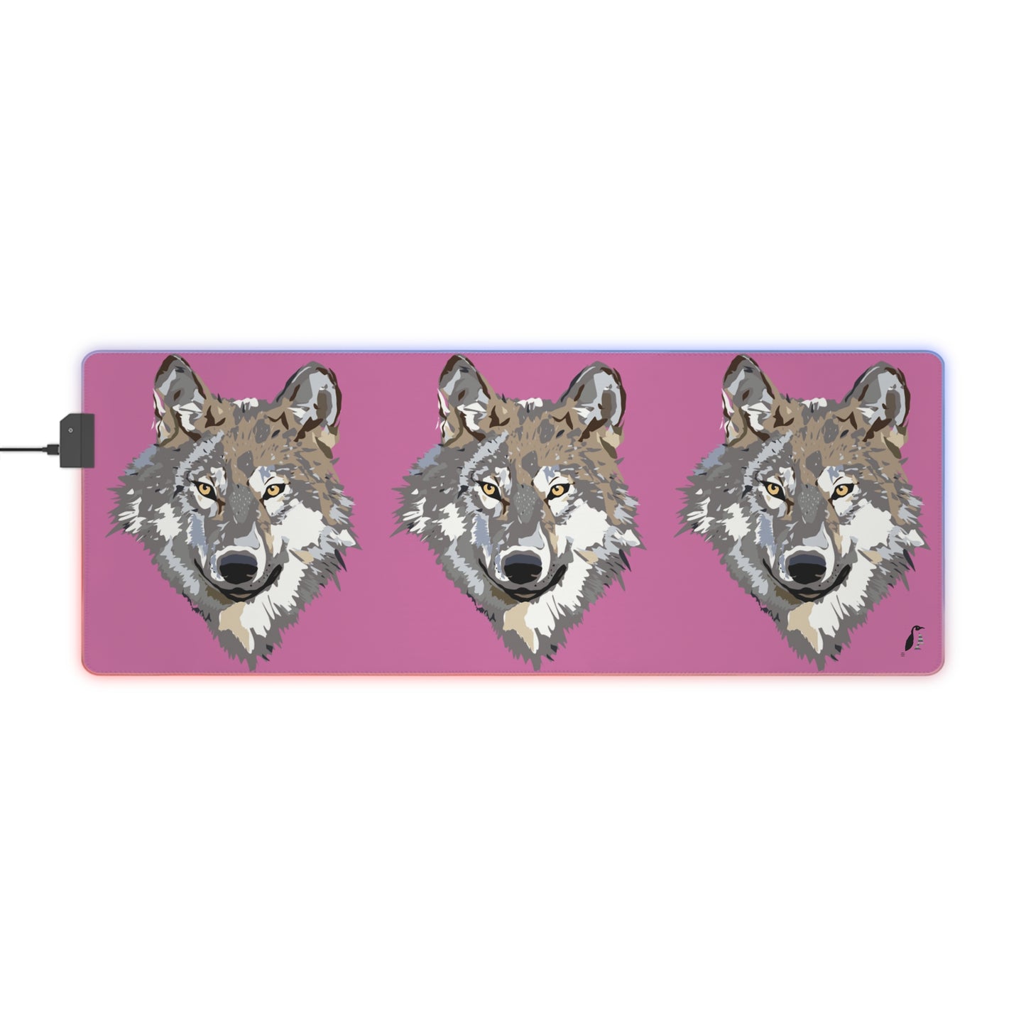 LED Gaming Mouse Pad: Wolves Lite Pink