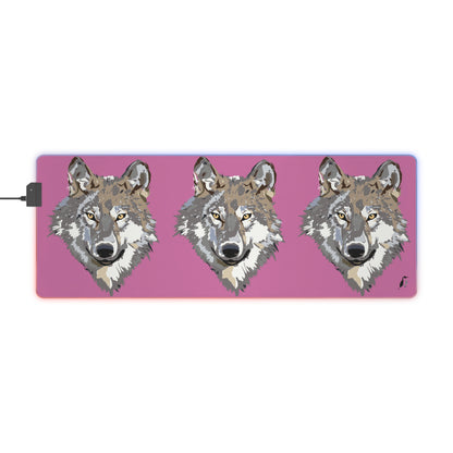 LED Gaming Mouse Pad: Wolves Lite Pink