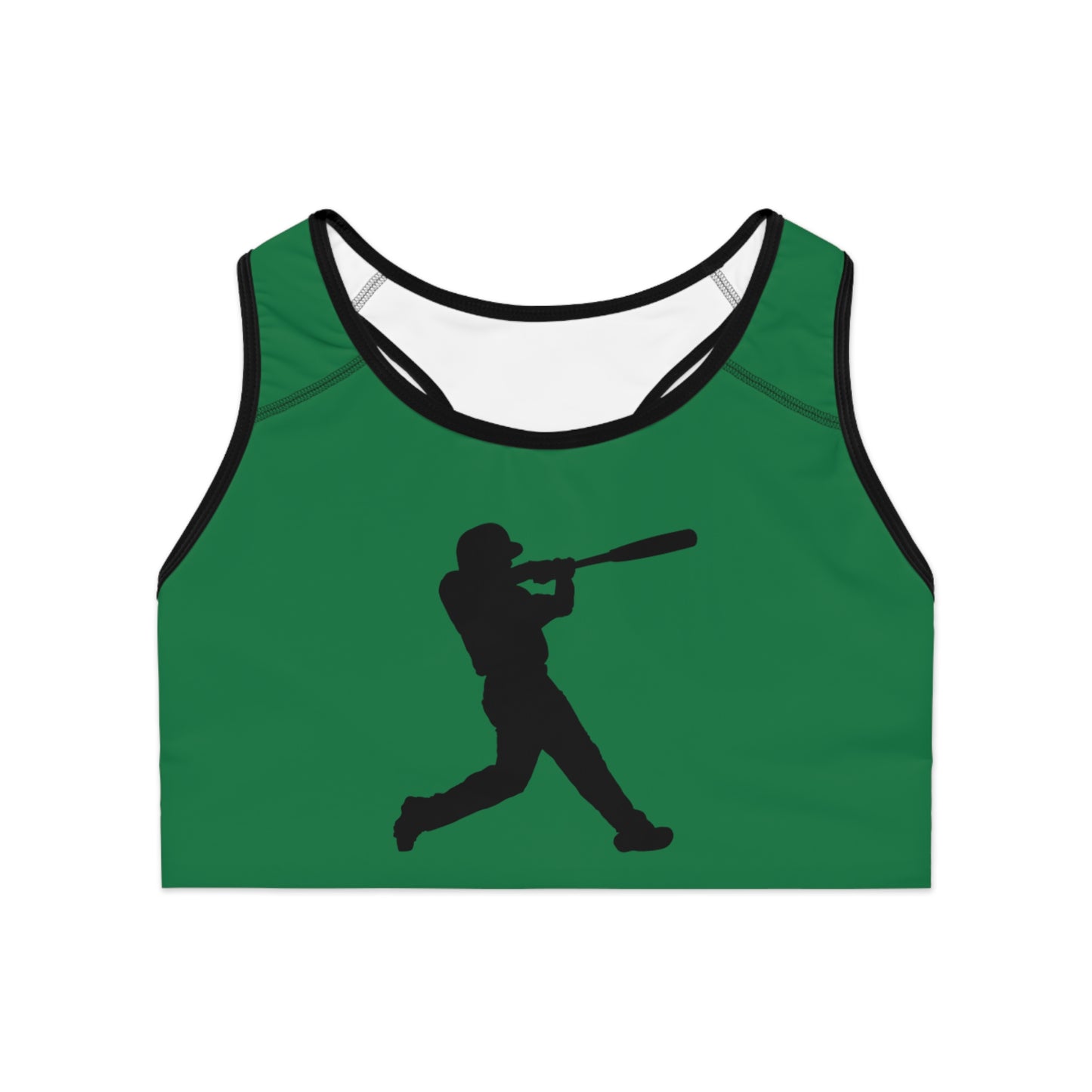 Sports Bra: Baseball Dark Green