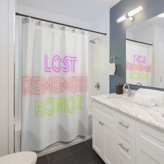 Shower Curtains: #1 Lost Remember Honor White