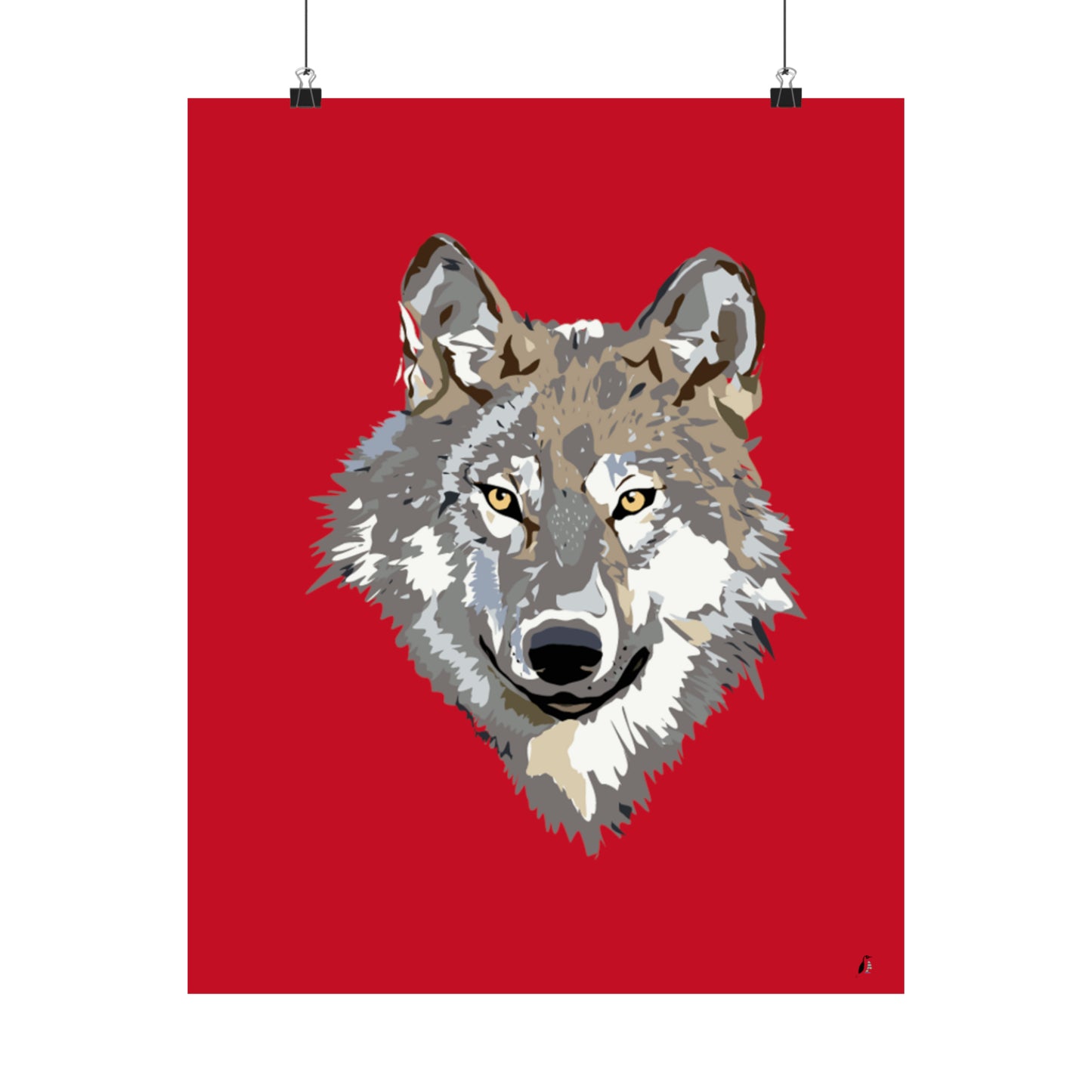 Premium Matte Vertical Posters: Wolves Dark Red