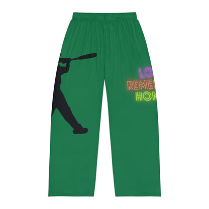 Men's Pajama Pants: Baseball Dark Green