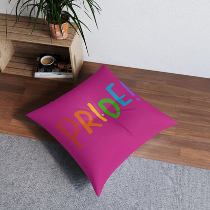 Tufted Floor Pillow, Square: LGBTQ Pride Pink