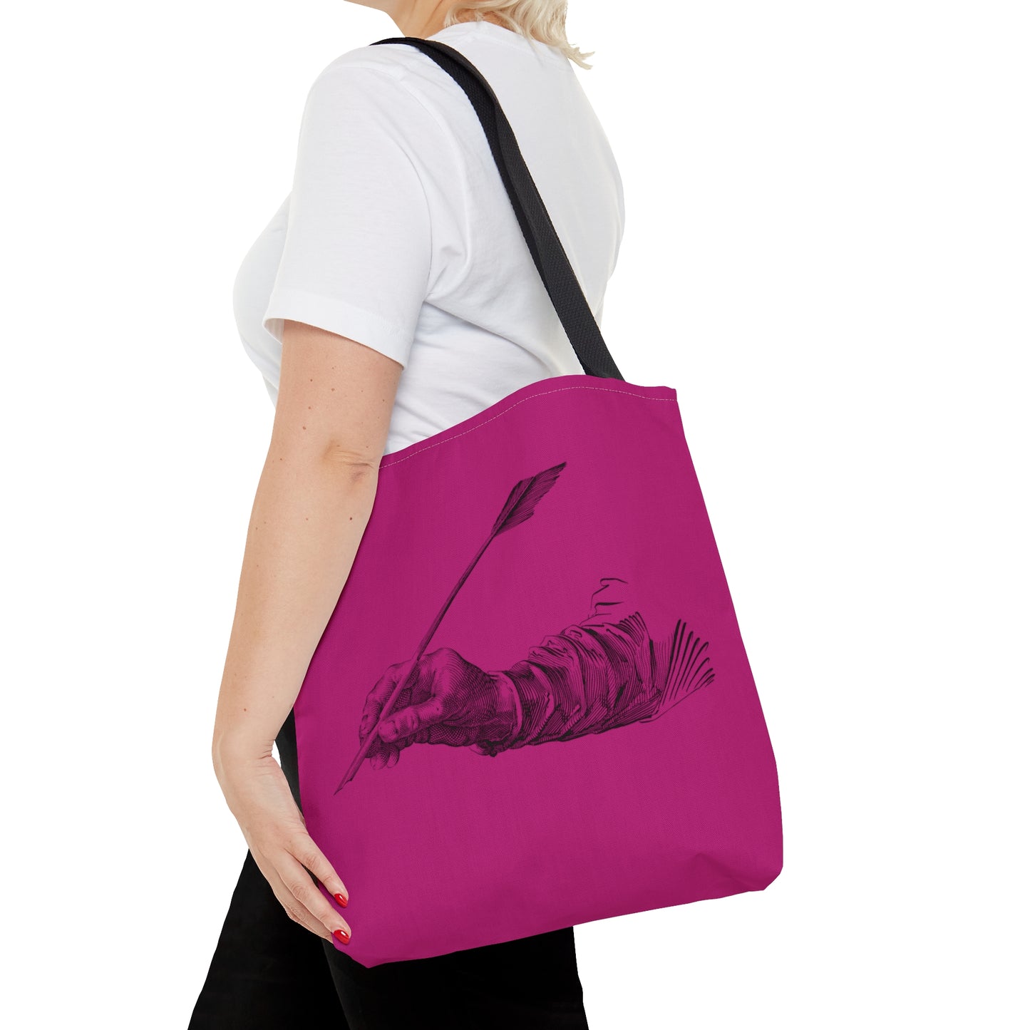 Tote Bag: Writing Pink