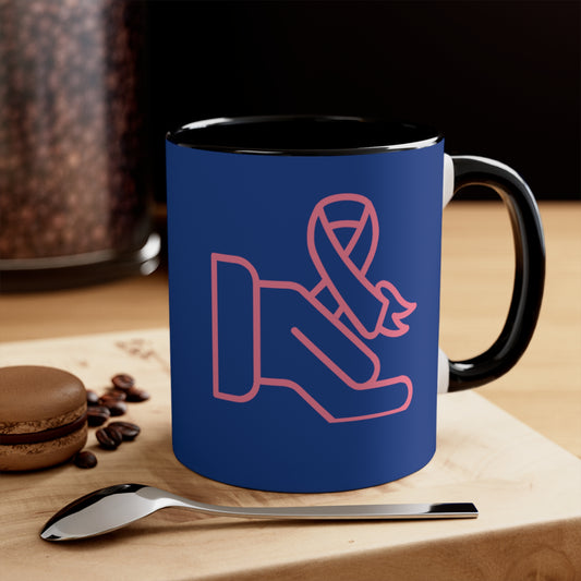Accent Coffee Mug, 11oz: Fight Cancer Dark Blue
