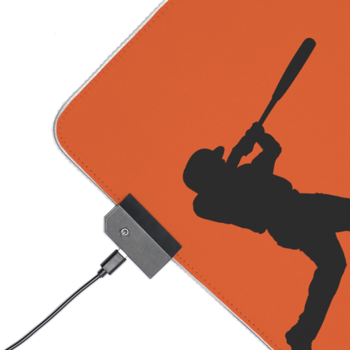 LED Gaming Mouse Pad: Baseball Orange