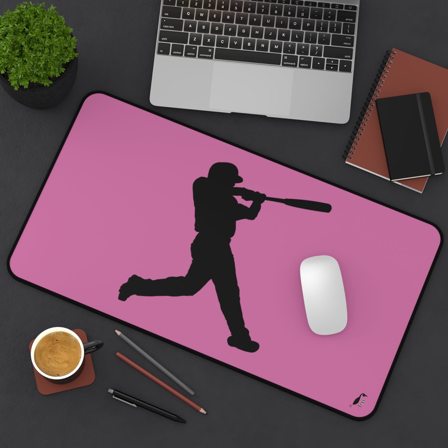 Desk Mat: Baseball Lite Pink