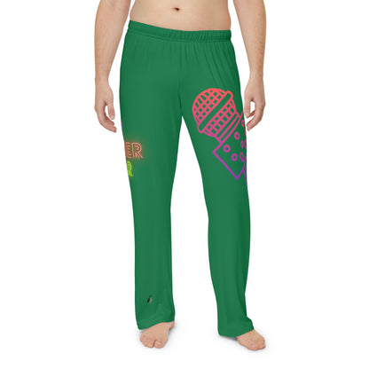 Men's Pajama Pants: Music Dark Green