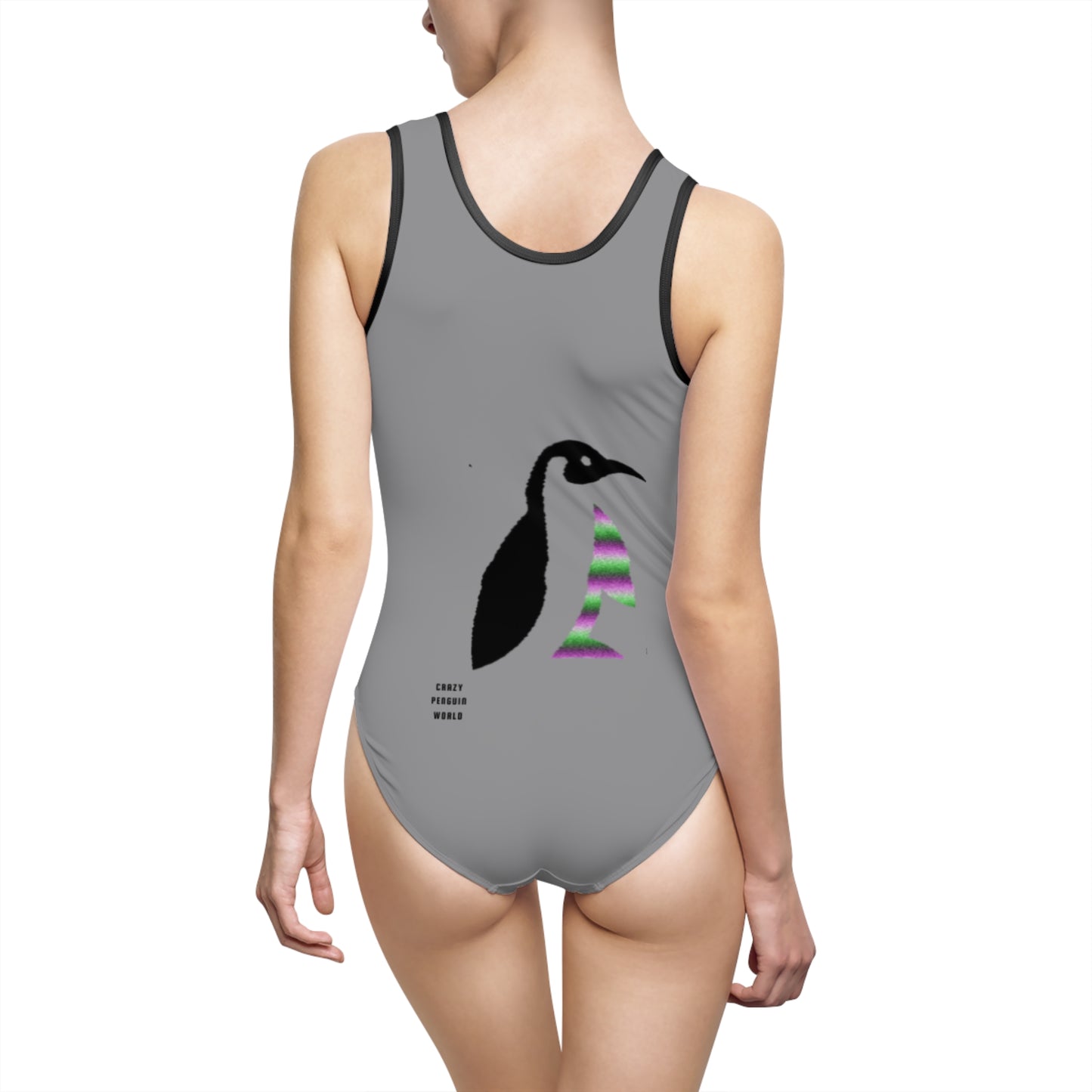 Women's Classic One-Piece Swimsuit: Lost Remember Honor Grey