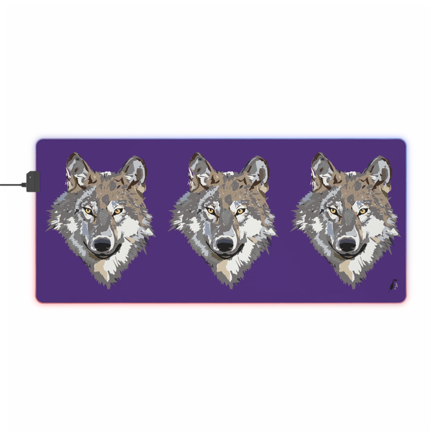 LED Gaming Mouse Pad: Wolves Purple