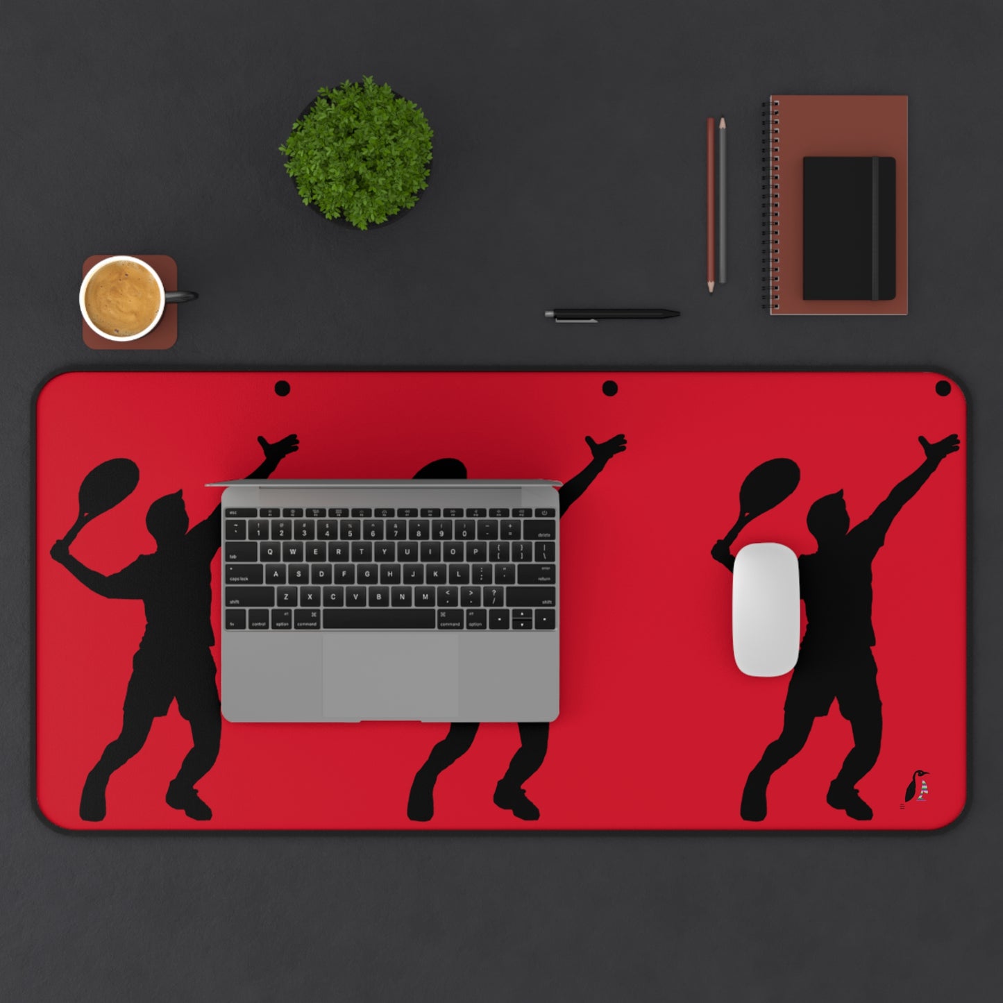 Desk Mat: Tennis Dark Red