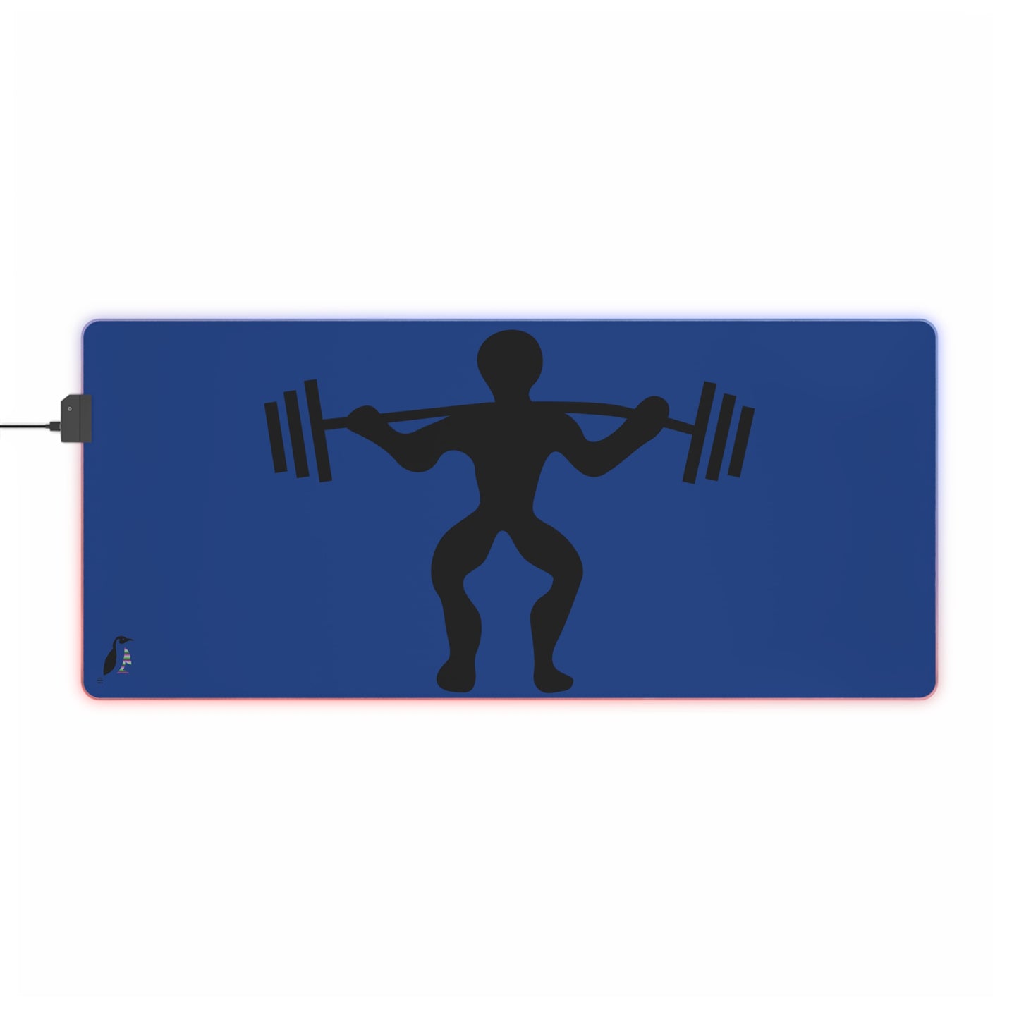 LED Gaming Mouse Pad: Weightlifting Dark Blue