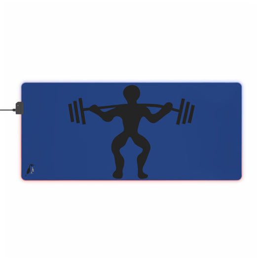 LED Gaming Mouse Pad: Weightlifting Dark Blue