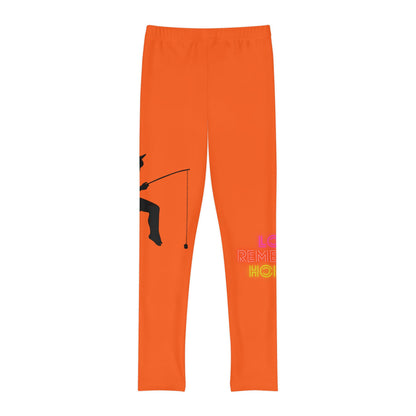 Youth Full-Length Leggings: Fishing Orange