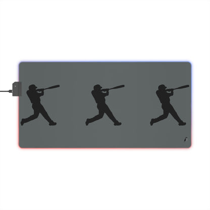 LED Gaming Mouse Pad: Baseball Dark Grey