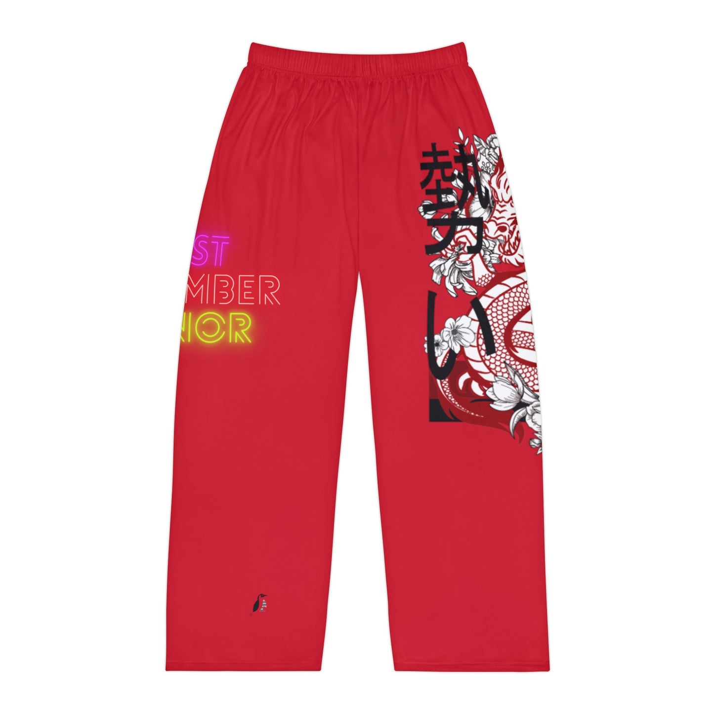 Men's Pajama Pants: Dragons Dark Red