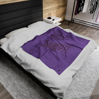 Velveteen Plush Blanket: Volleyball Lite Purple