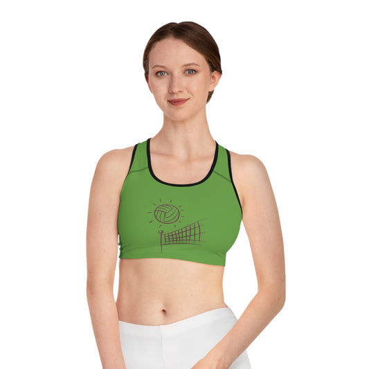 Sports Bra: Volleyball Green