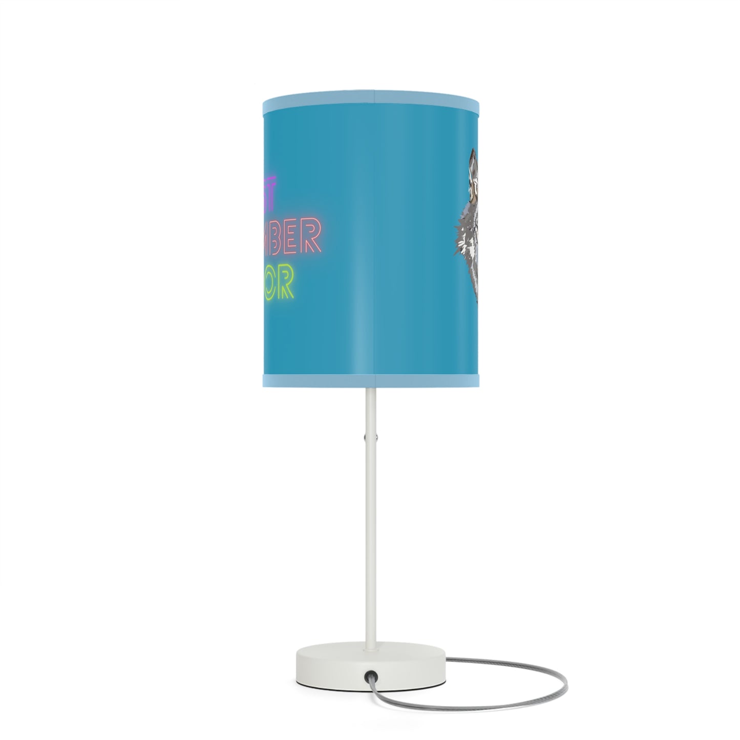 Lamp on a Stand, US|CA plug: Wolves Turquoise