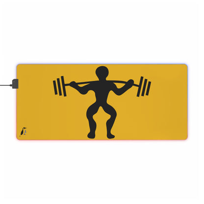 LED Gaming Mouse Pad: Weightlifting Yellow