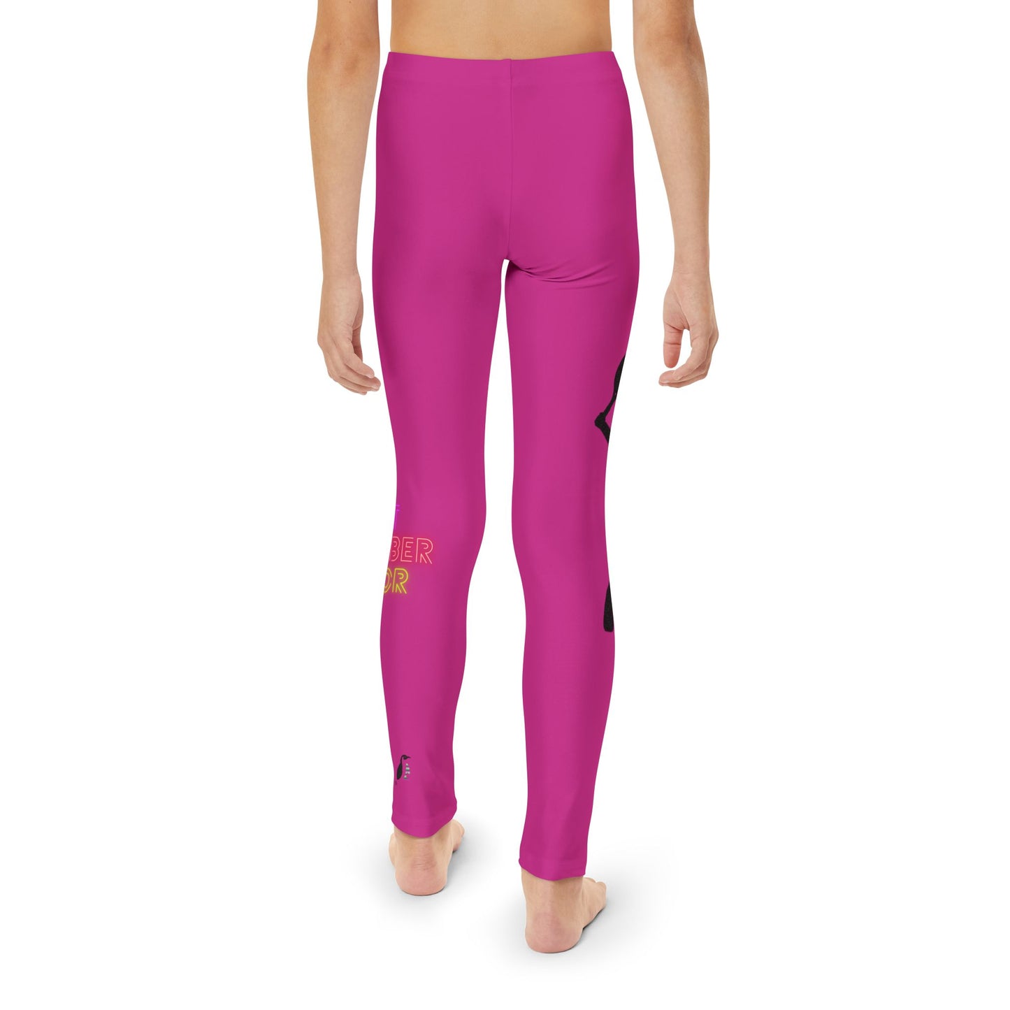 Youth Full-Length Leggings: Tennis Pink