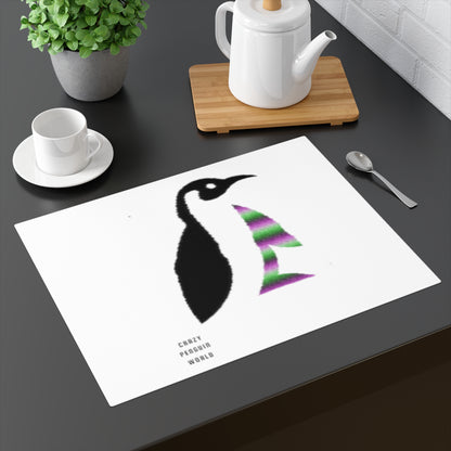 Placemat, 1pc: Crazy Penguin World Logo White