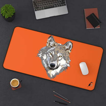 Desk Mat: Wolves Orange