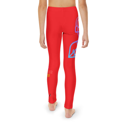 Youth Full-Length Leggings: Gaming Red