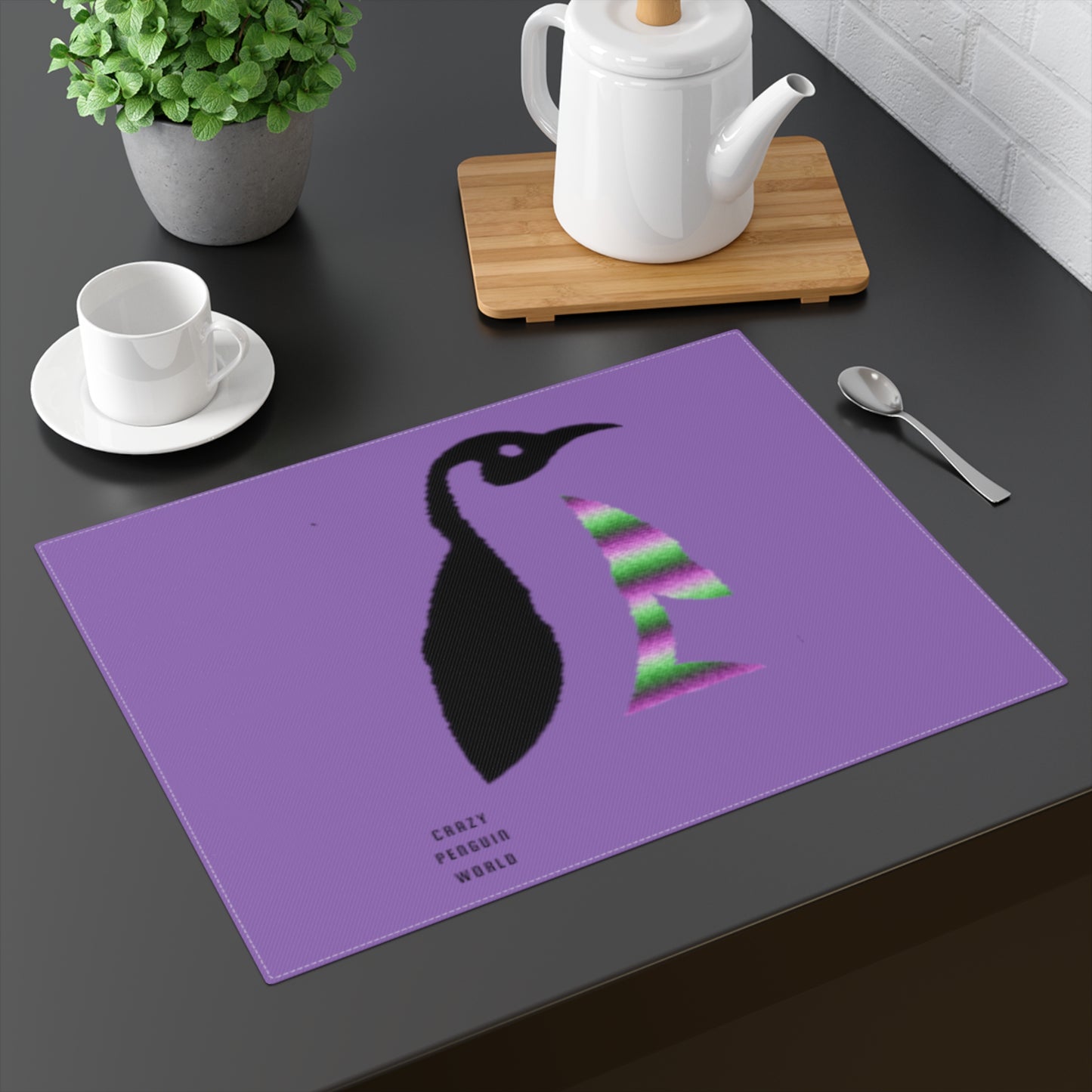 Placemat, 1pc: Crazy Penguin World Logo Lite Purple