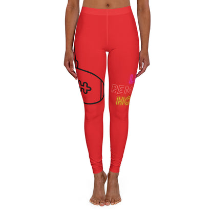 Women's Spandex Leggings: Football Red