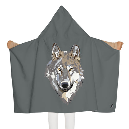 Youth Hooded Towel: Wolves Dark Grey
