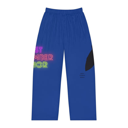 Women's Pajama Pants: Crazy Penguin World Logo Dark Blue