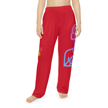 Women's Pajama Pants: Gaming Dark Red