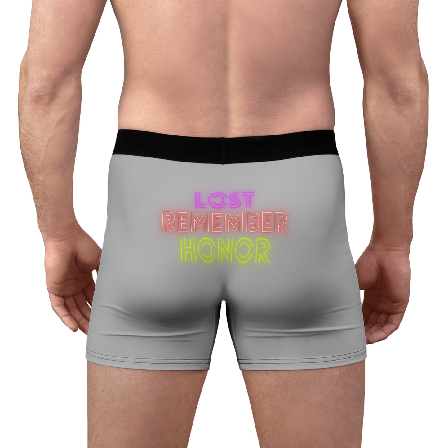 Men's Boxer Briefs: Lost Remember Honor Lite Grey