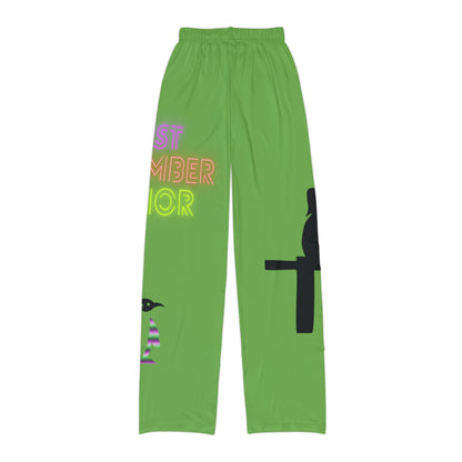 Kids Pajama Pants: Fishing Green