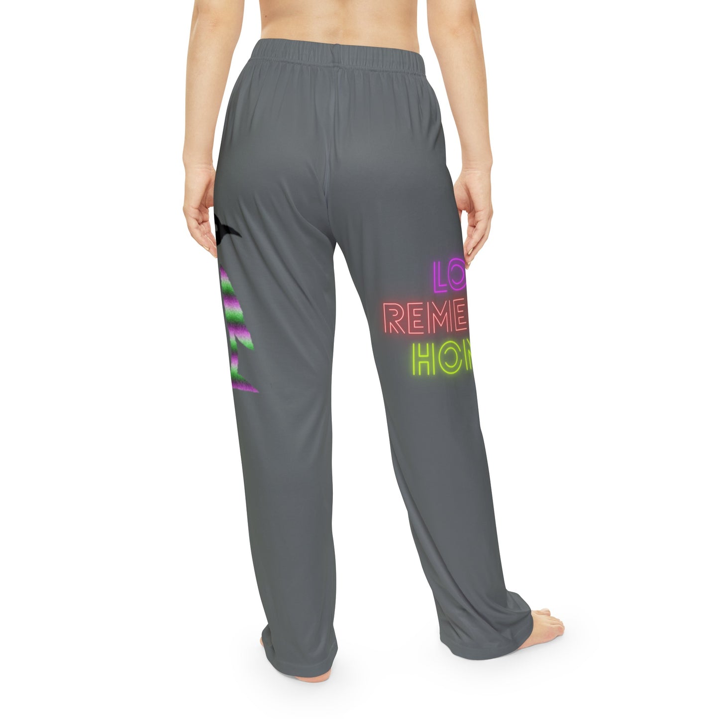 Women's Pajama Pants: Crazy Penguin World Logo Dark Grey 