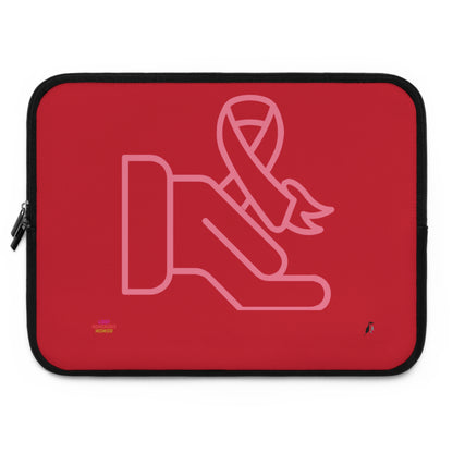 Laptop Sleeve: Fight Cancer Dark Red