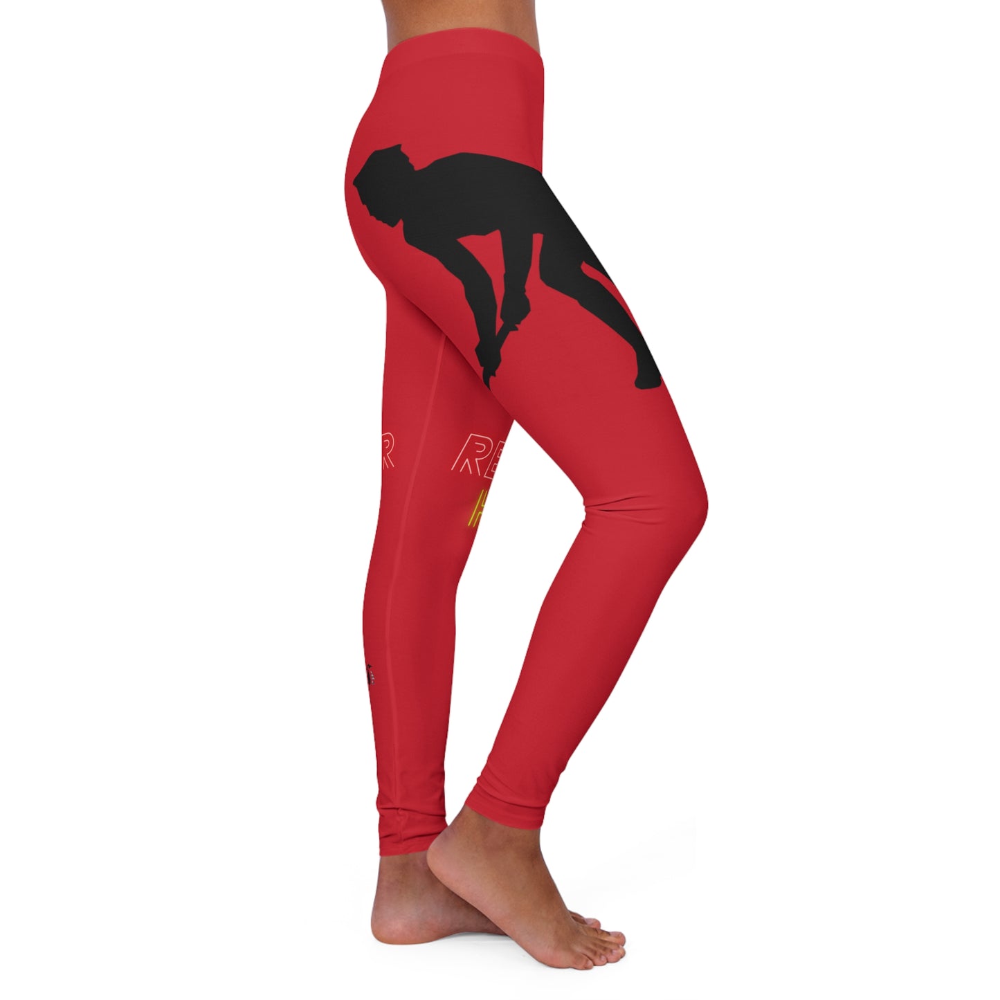 Women's Spandex Leggings: Hockey Dark Red