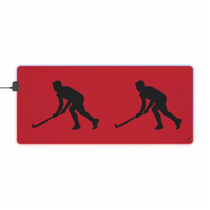 LED Gaming Mouse Pad: Hockey Dark Red