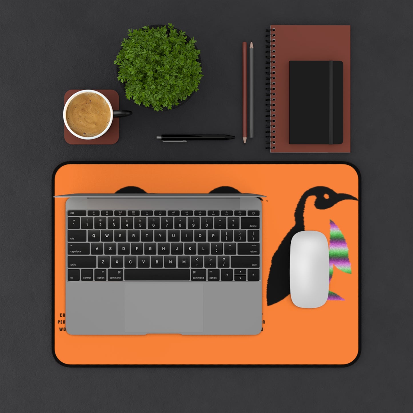 Desk Mat: Crazy Penguin World Logo Crusta