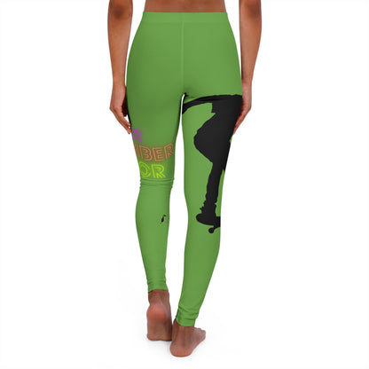 Women's Spandex Leggings: Skateboarding Green