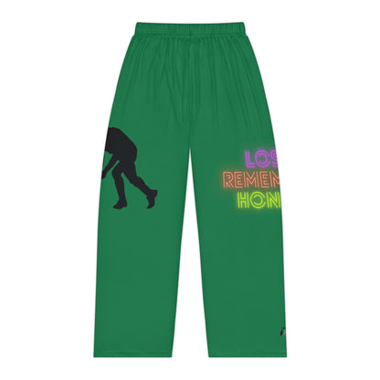 Pambabaeng Pajama Pants: Hockey Dark Green