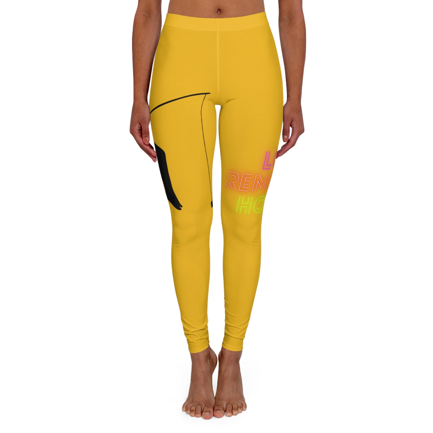 Women's Spandex Leggings: Fishing Yellow