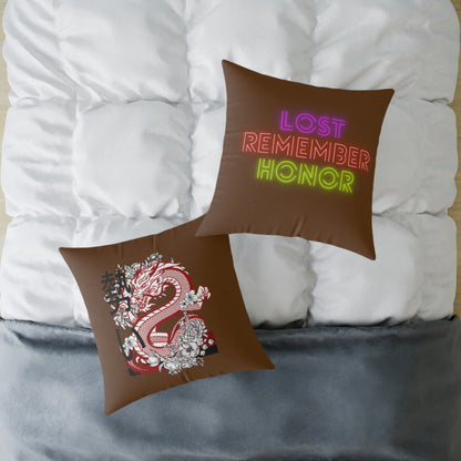 Spun Polyester Pillow: Dragons Brown