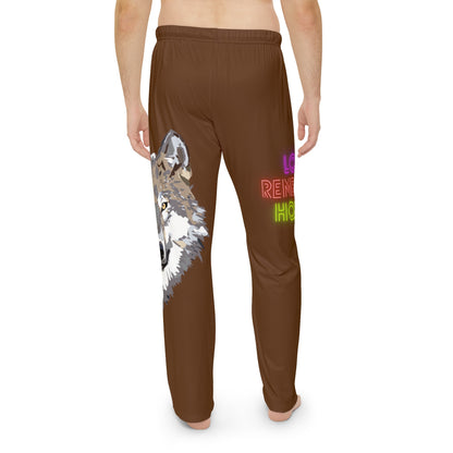 Men's Pajama Pants: Wolves Brown